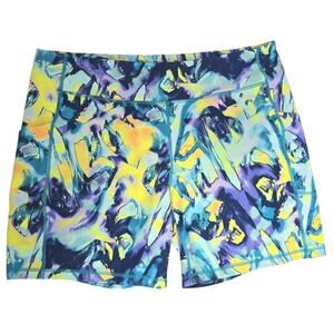 Tek Gear Ultrastretch Compression Shorts Green Marble 3X Women's